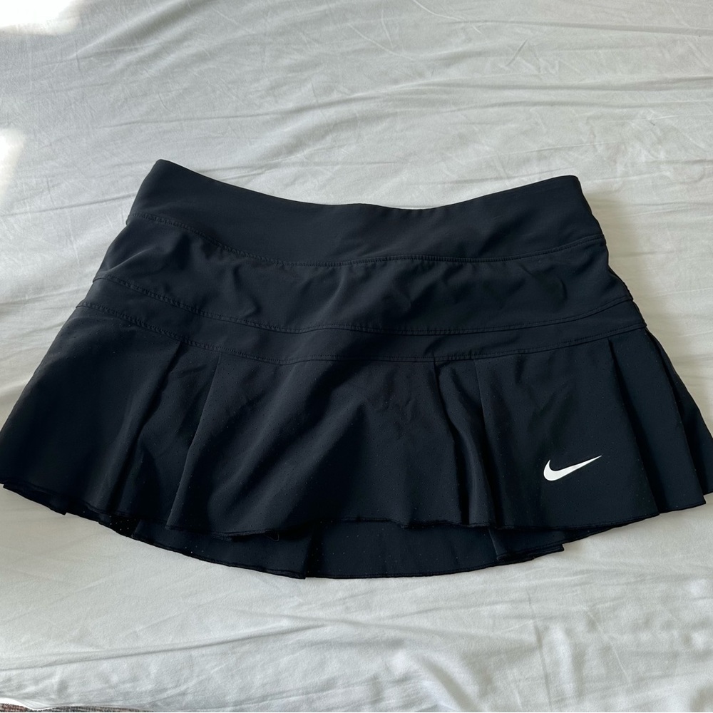 Nike (M) Black Dri-Fit Black Mid Rise Mini Skort (Skirt /Shorts) Tennis Skirt